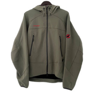 Mammut Nanosphere Jacket Green Mens Large Y2K Softshell Ski Outdoor Brim Warm
